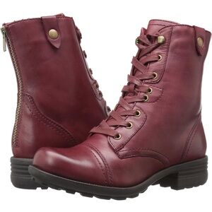 Cobb Hill Leather lace up red - cherry- mulberry leather boots